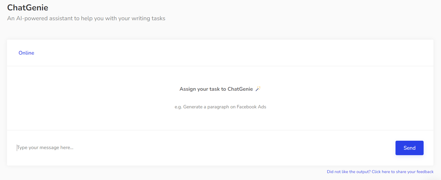 ChatGenie step 1 - change language