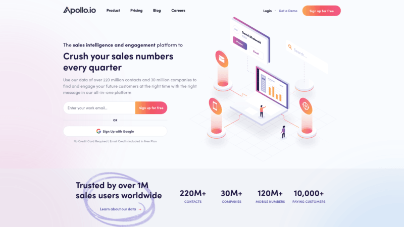 Apollo.io Website User Interface