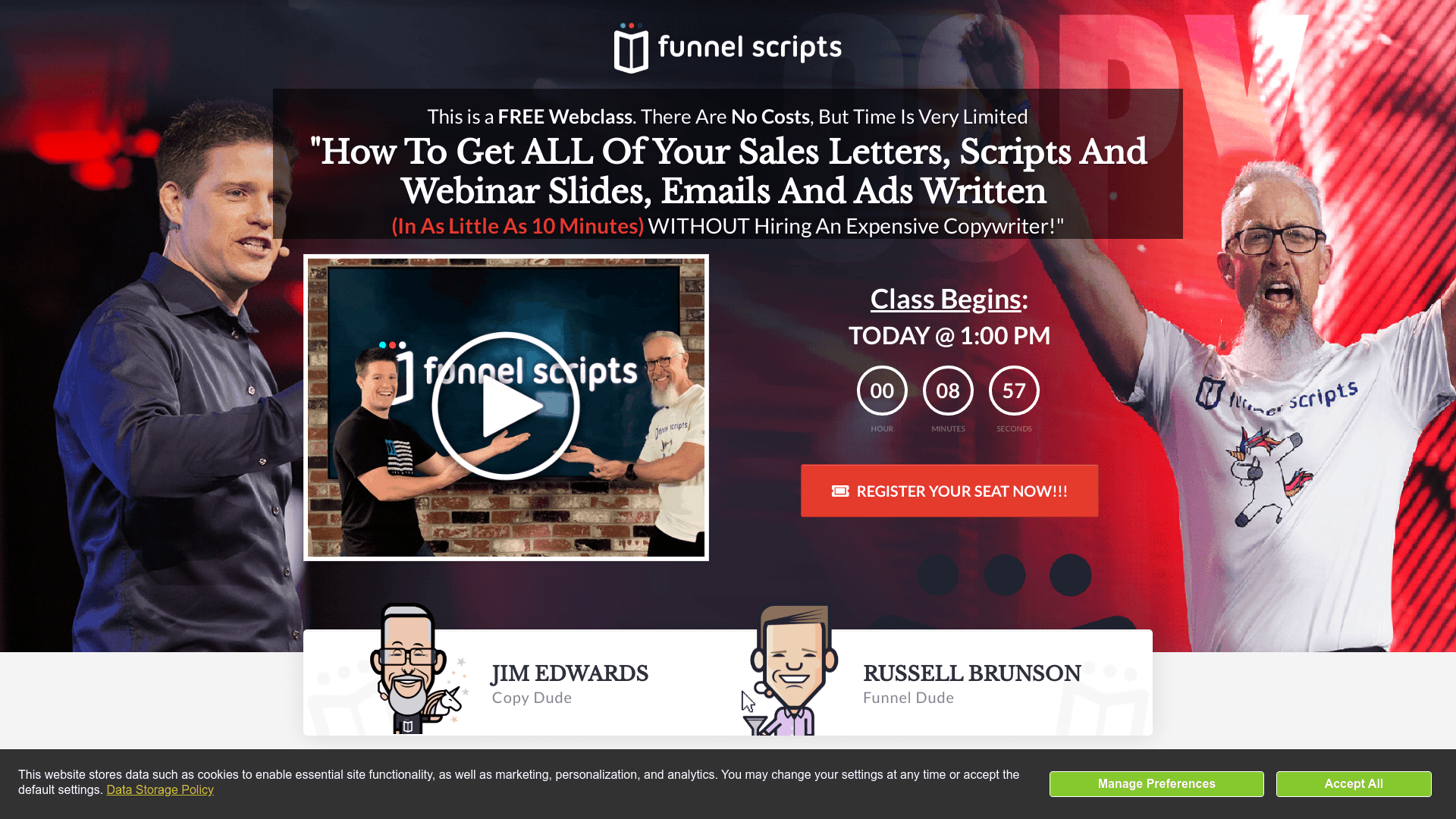 Funnel Scripts Website User Interface Image