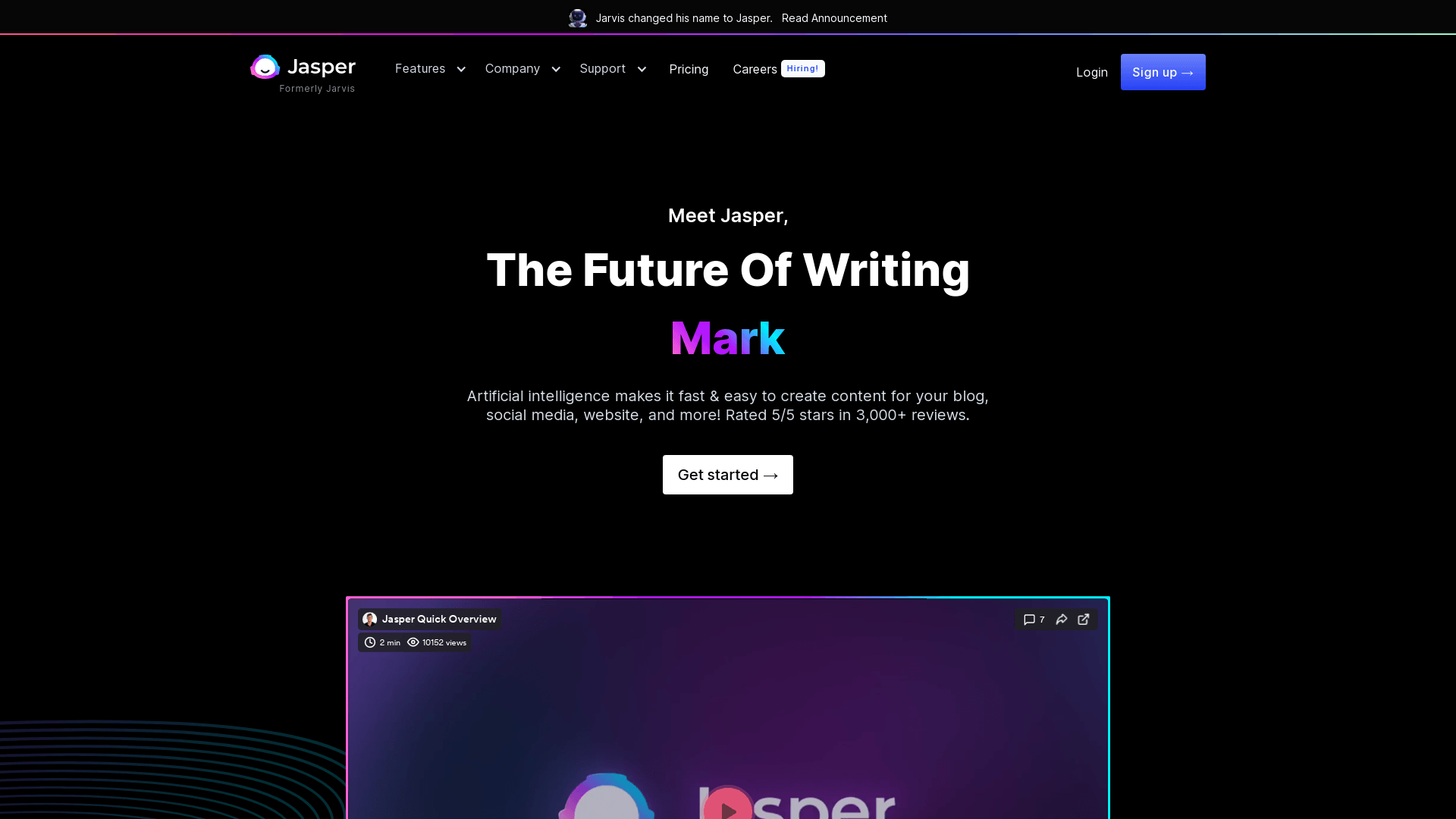 Jasper.ai Website User Interface Image