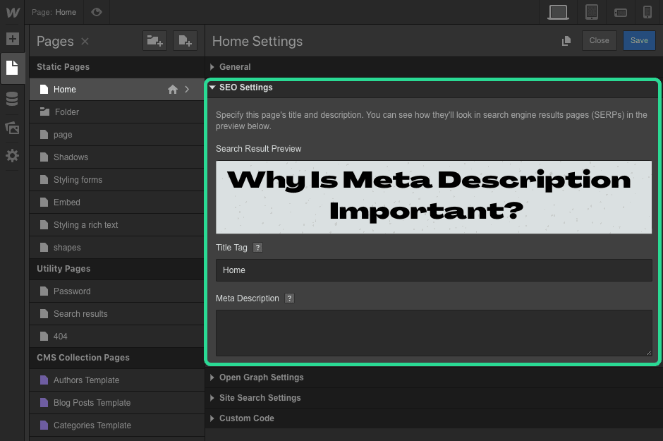 Meta Description Template