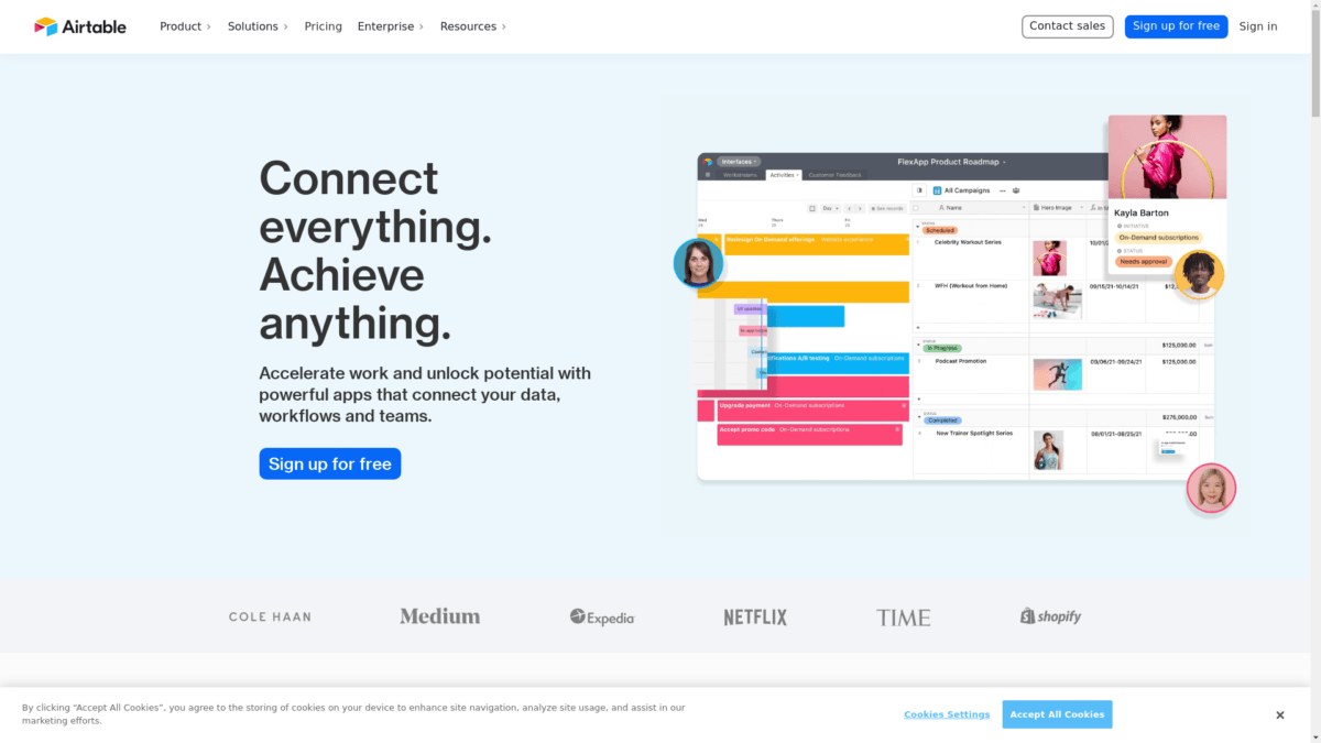 Airtable Website User Interface