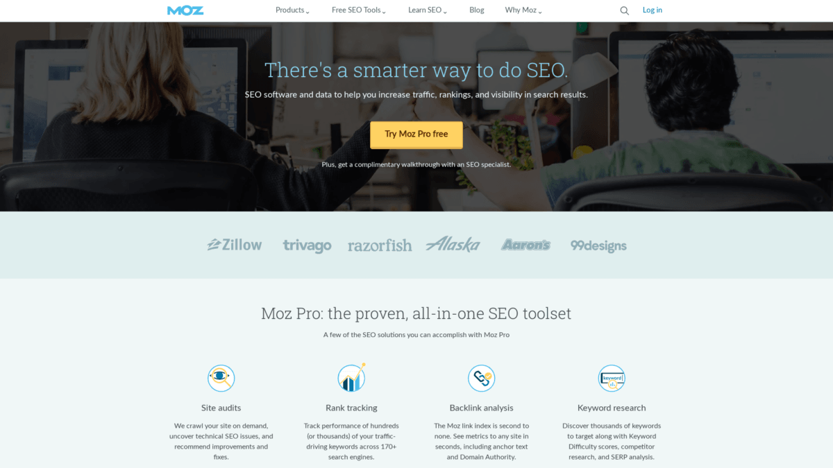 Moz Website User Interface