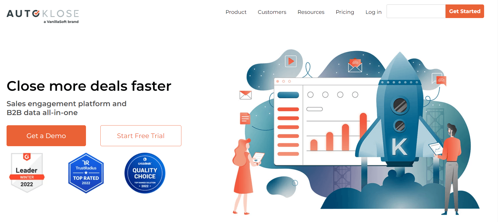 Autoklose Website User Interface
