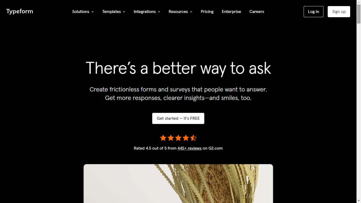 Typeform Website User Interface