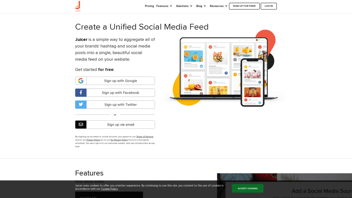 Juicer Website User Interface