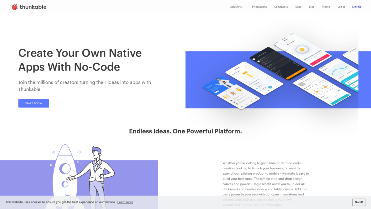 Thunkable Website User Interface