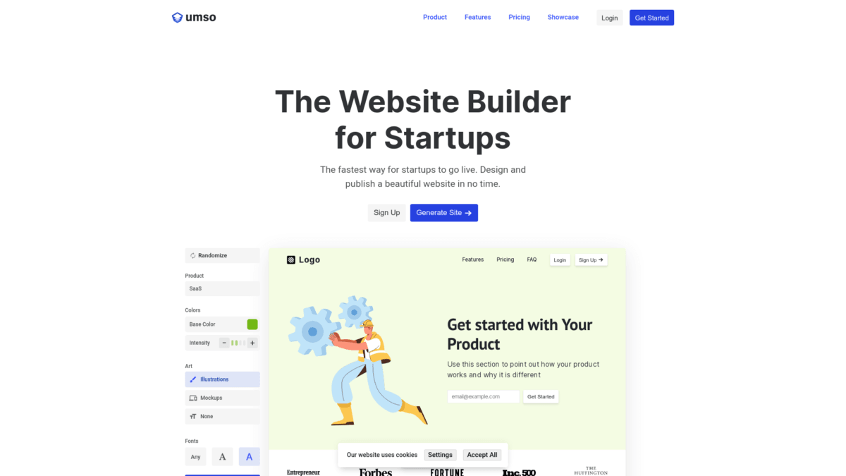 Landen Website User Interface