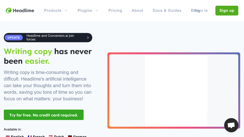 Headlime Website User Interface