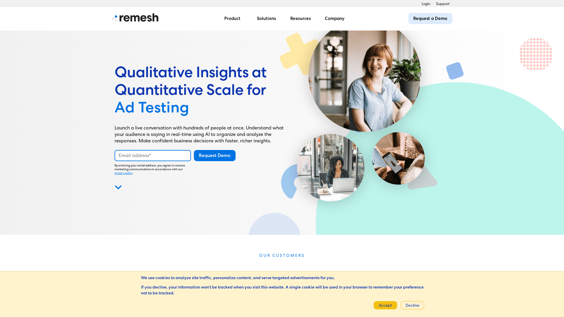 Remesh Website User Interface