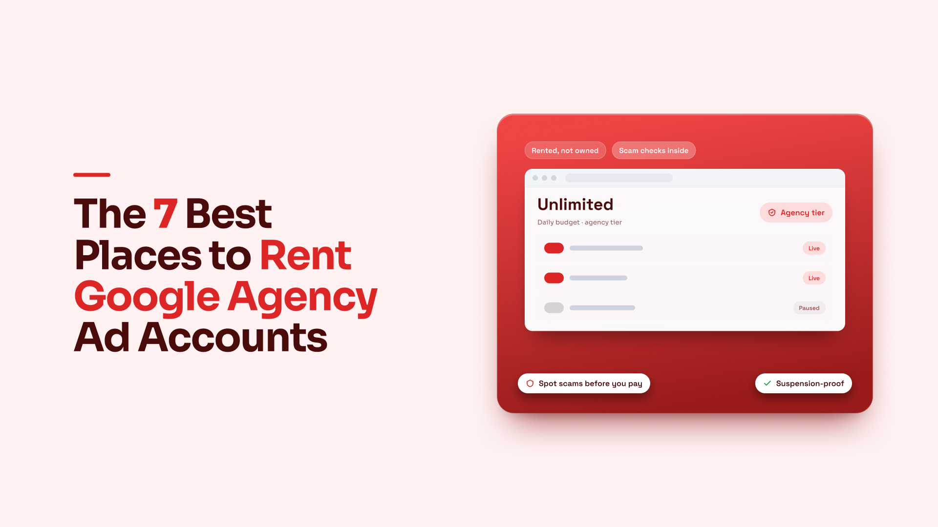 7 Best Places to Rent Google Agency Ad Accounts in 2026